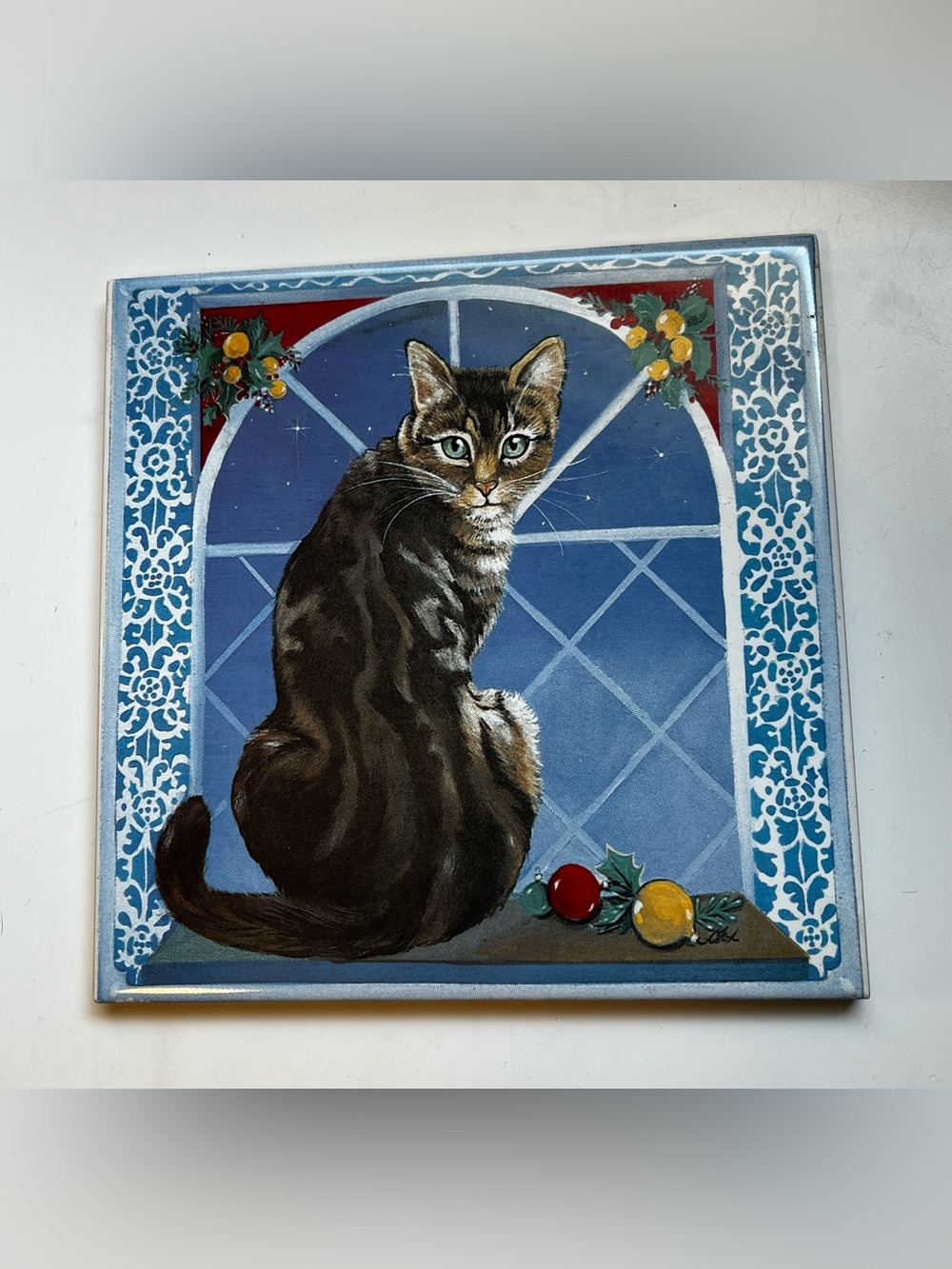 Ceramic Cat Trivet Decor